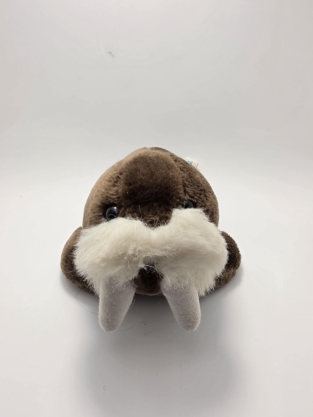 Vintage Sea World Walrus Plush Brown White Tusks Stuffed Animal 1989 (10 inch)